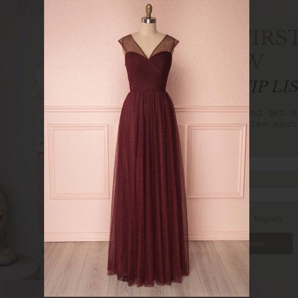 Adifa Burgundy Tulle Gown - For You Dress - bridesmaid or prom - Picture 3 of 9